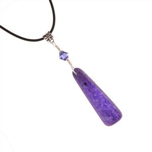 Purple Charoite Pendant Ooak Necklace for Scorpios
